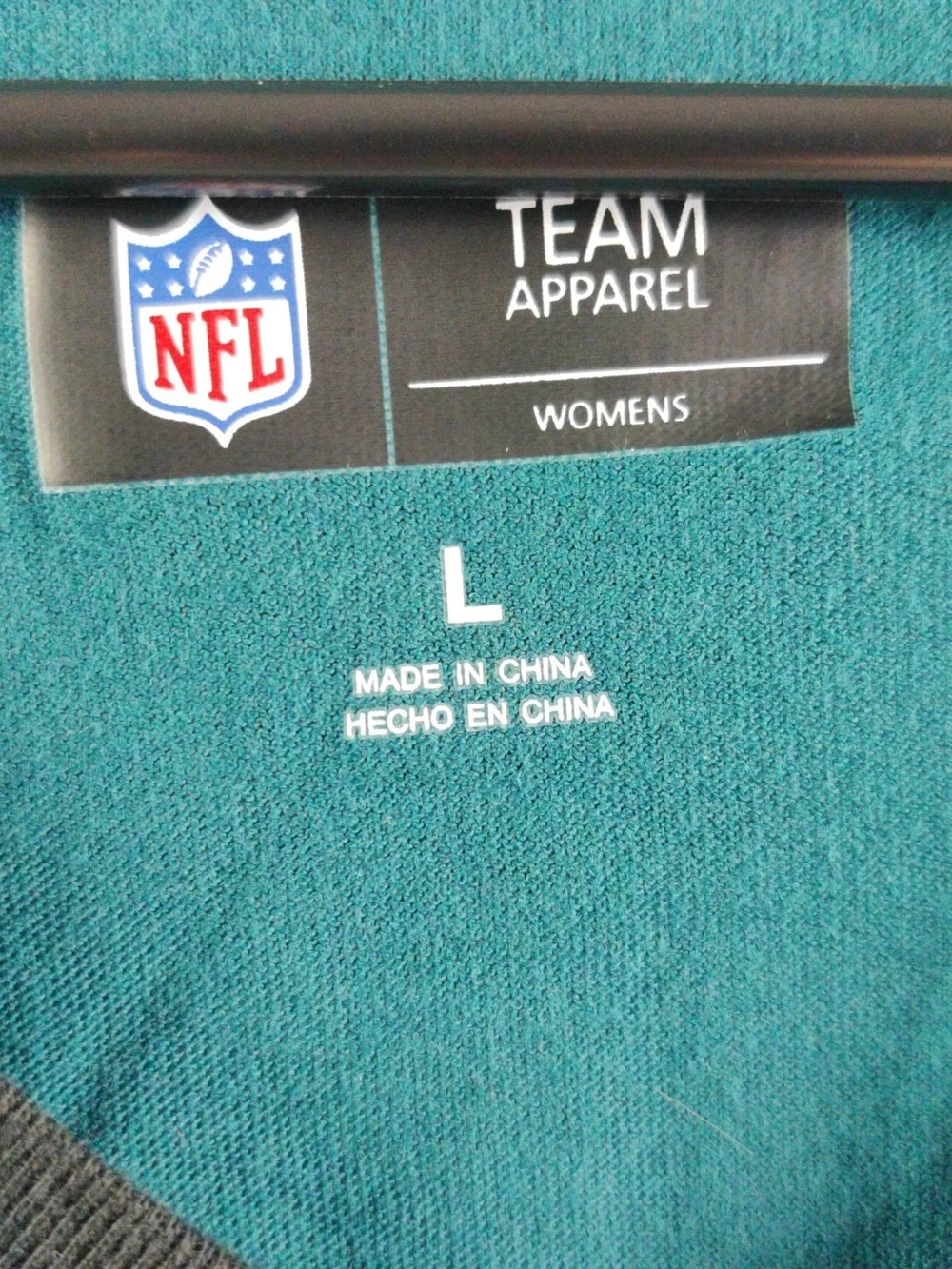 NFL Women's Teal V-Neck Eagles Script Tee - Picture 2 of 6